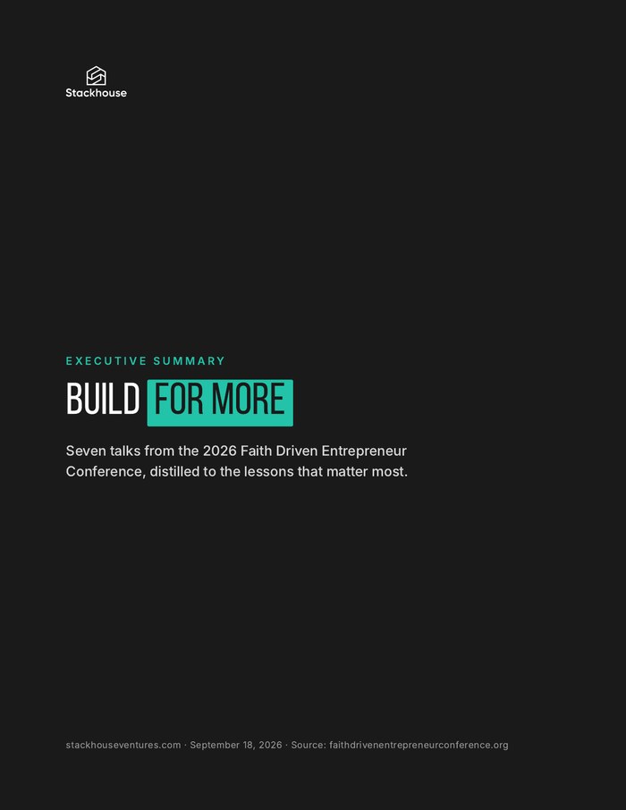 Build for More: FDE 2026 Executive Summary cover page